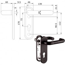 MANIGLIA SERR.TAGLIAFUOCO Pz 2         032415 ISEO