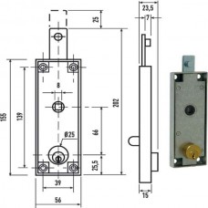 SERRATURA BASCULE CIL.TONDO C/Q       C1640 POTENT